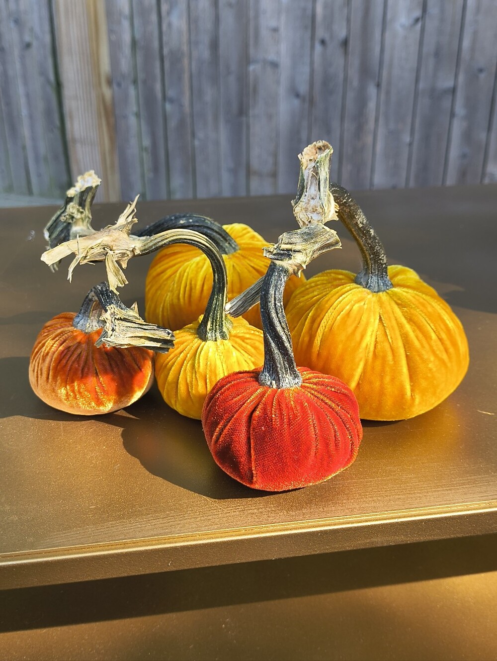 Plush Pumpkin Velvet Decorative Pumpkins - Orange, Yellow, Red